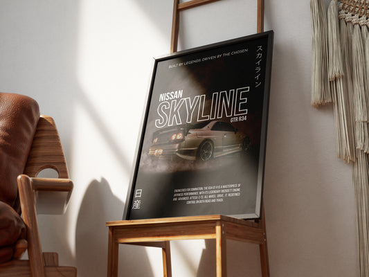 Plakat „Nissan Skyline GTR R34"