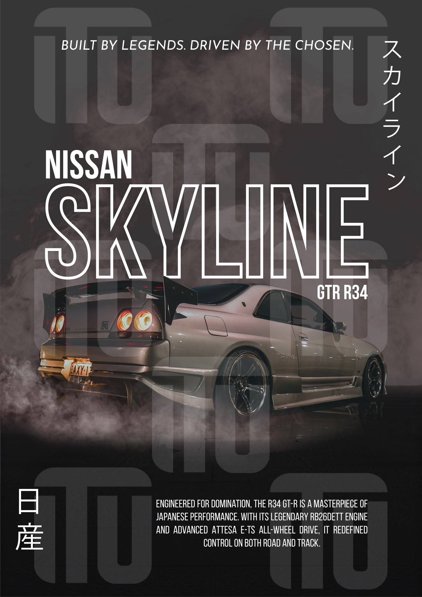 Plakat „Nissan Skyline GTR R34"